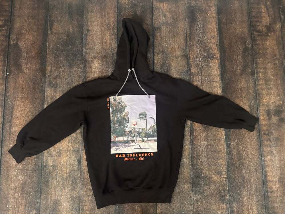 Missguided Bad Influence Graphic Hoodie US 6 Black